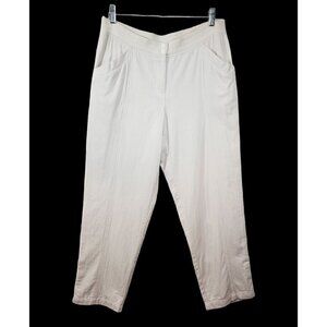 J Jill Pants Womens Sz 10 Cotton Pull On Casual Slouchy Comfy Beige Twill Chino